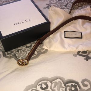 Size 80 Gucci belt skinny width worn twice